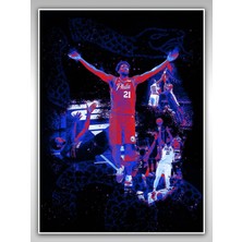 Saturndesign Joel Embiid Poster 45X60CM Nba Basketbol Afiş - Kalın Poster Kağıdı Dijital Baskı