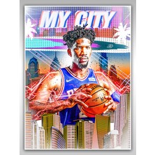 Saturndesign Joel Embiid Poster 45X60CM Nba Basketbol Afiş - Kalın Poster Kağıdı Dijital Baskı