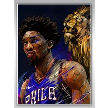 Saturndesign Joel Embiid Poster 45X60CM Nba Basketbol Afiş - Kalın Poster Kağıdı Dijital Baskı