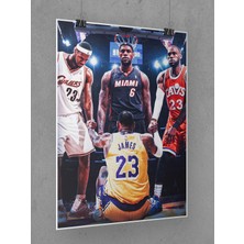 Saturndesign Lebron James Poster 45X60CM Nba Basketbol Afiş - Kalın Poster Kağıdı Dijital Baskı