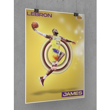 Saturndesign Lebron James Poster 45X60CM Nba Basketbol Afiş - Kalın Poster Kağıdı Dijital Baskı