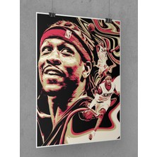 Saturndesign Allen Iverson Poster 45X60CM Nba Basketbol Afiş - Kalın Poster Kağıdı Dijital Baskı