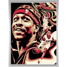 Saturndesign Allen Iverson Poster 45X60CM Nba Basketbol Afiş - Kalın Poster Kağıdı Dijital Baskı