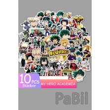 Pabil My Hero Academia Anime Manga Figürleri Sticker - Çıkartma - Etiket - 10 Adet