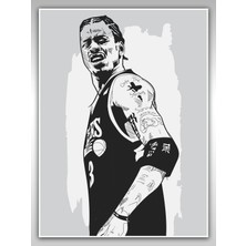 Saturndesign Allen Iverson Poster 45X60CM Nba Basketbol Afiş - Kalın Poster Kağıdı Dijital Baskı