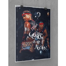 Saturndesign Allen Iverson Poster 45X60CM Nba Basketbol Afiş - Kalın Poster Kağıdı Dijital Baskı