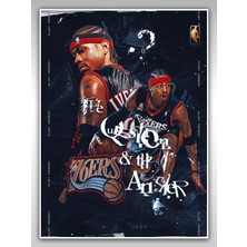 Saturndesign Allen Iverson Poster 45X60CM Nba Basketbol Afiş - Kalın Poster Kağıdı Dijital Baskı