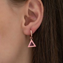 Aya Diamond Gümüş Fosforlu Pembe Üçgen Küpe
