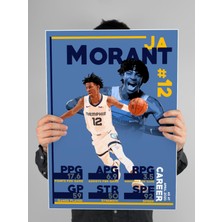 Saturndesign Ja Morant Poster 60X90CM Nba Basketbol Afiş - Kalın Poster Kağıdı Dijital Baskı