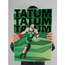 Saturndesign Jayson Tatum Poster 60X90CM Nba Basketbol Afiş - Kalın Poster Kağıdı Dijital Baskı