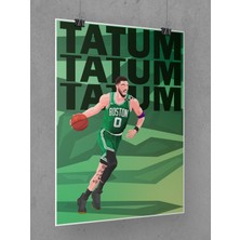 Saturndesign Jayson Tatum Poster 60X90CM Nba Basketbol Afiş - Kalın Poster Kağıdı Dijital Baskı