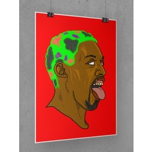 Saturndesign Dennis Rodman Poster 60X90CM Nba Basketbol Afiş - Kalın Poster Kağıdı Dijital Baskı