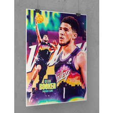 Saturndesign Devin Booker Poster 45X60CM Nba Basketbol Afiş - Kalın Poster Kağıdı Dijital Baskı