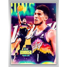 Saturndesign Devin Booker Poster 45X60CM Nba Basketbol Afiş - Kalın Poster Kağıdı Dijital Baskı