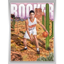 Saturndesign Devin Booker Poster 45X60CM Nba Basketbol Afiş - Kalın Poster Kağıdı Dijital Baskı