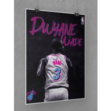 Saturndesign Dwyane Wade Poster 45X60CM Nba Basketbol Afiş - Kalın Poster Kağıdı Dijital Baskı