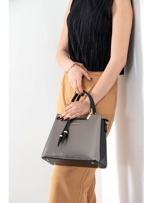 Silver Polo Kadın El Çantası Platin - Siyah SP969 Silver & Polo