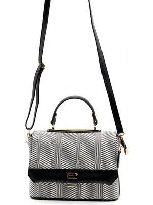 Silver Polo Silver & Polo Siyah Beyaz - Siyah SP838 Kadın Çapraz Çanta