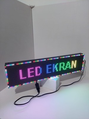 LEDGRAFIK RGB araç içi kayan yazı Tır Tabelası Kayanyazı 16X64 cm Rgb