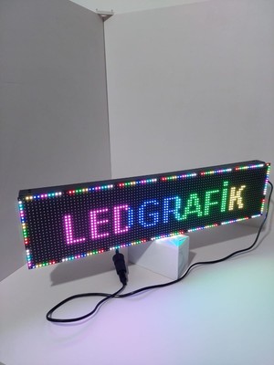 LEDGRAFIK RGB araç içi kayan yazı Tır Tabelası Kayanyazı 16X64 cm Rgb