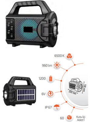 Forlife 60W Solar Radyolu Fener