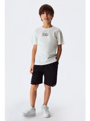 Orca Kids Fashion 8-14 Yaş Arası Like Tshirt Ekru