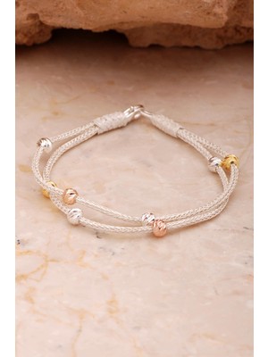 Sümer Telkari Kazaziye İşlemeli Elişi Dorika İki Sıralı 1000 Ayar Gümüş Bileklik 4392