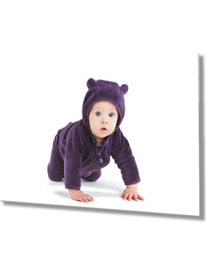 Eliza Home  Mor Kıyafetli Bebek Cam Tablo