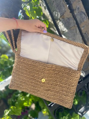 Couisins Shop El Örgüsü Çanta Hasır Çanta Omuz Çantası El Çantası Clutch