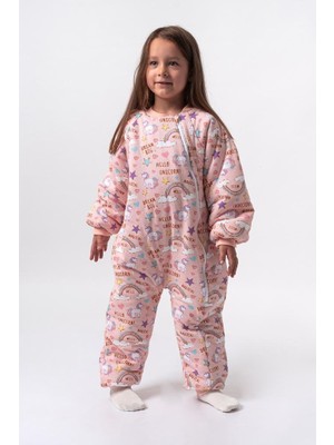 Begisa Elyaf Dolgulu 2.5 Tog Pembe Unicorn Desen Çocuk Uyku Tulumu 23506