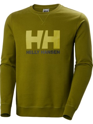 Helly Hansen HH Logo Crew Erkek Yeşil Bisiklet Yaka Tişört