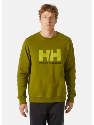 Helly Hansen HH Logo Crew Erkek Yeşil Bisiklet Yaka Tişört