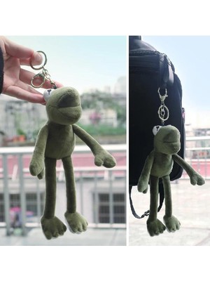 Köstebek Yeşil Peluş Kurbağa Anahtarlık