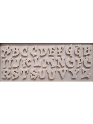 Morlalem Çakmaktaş Alfabe Harf Seti Silikon Kalıp K-1125, Kokulu Taş Sabun Alçı Mum Kalıbı