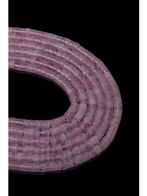 Dünya Doğal Taş 4x2 mm Pembe Kuvars Taşı Dizi