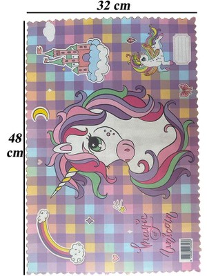Artlantis Beslenme Bezi Yıkanabilir 32X48 cm Unicorn 1 Adet Beslenme Örtüsü Okul Öncesi Kreş Anasınıfı Ilkokul Için Ideal