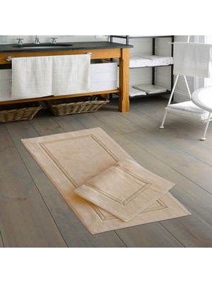 Alanur Home Royal Jakuar Pamuklu 2 Li Banyo Paspası Cappuccino