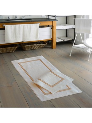 Alanur Home Royal Jakuar Pamuklu 2 Li̇ Banyo Paspasi Krem