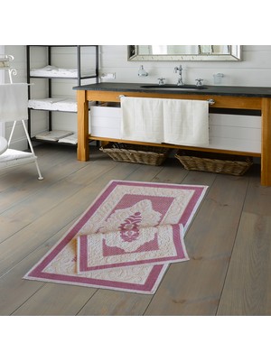 Alanur Home Eko Cotton Bukle Klozet Takımı 2 Pcs Osmanli Pudra