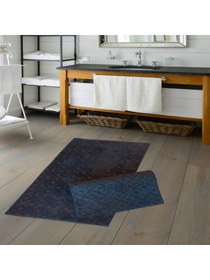 Alanur Home Welsoft Karo Bambo Klozet Takımı 2 Pcs ( 60 x 100 50 x 60 ) Antrasi̇t