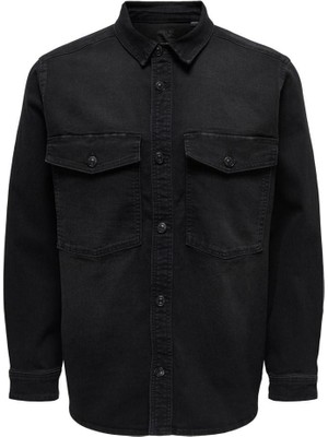 Jack & Jones Only & Sons Onsjames Wash Black 6475 Shacket Vd Siyah