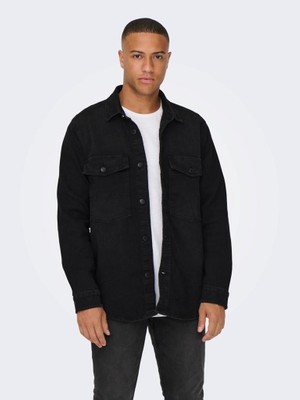 Jack & Jones Only & Sons Onsjames Wash Black 6475 Shacket Vd Siyah