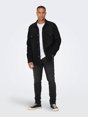 Jack & Jones Only & Sons Onsjames Wash Black 6475 Shacket Vd Siyah