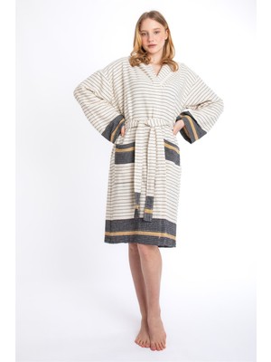 Sensomia Viola 100% Pamuklu Xl Beden Peştamal Bornoz Plaj Banyo Duş Deniz Havuz Bornozu