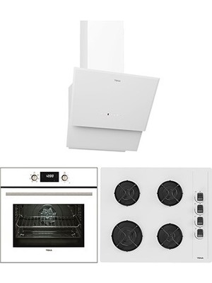 Teka - Chef 8 Ankastre Set - (Hak 627 Wh Fırın + Gbc 64002 Kbc Wh Ocak + Tvt 60.1 Davlumbaz) - Beyaz - 64000468