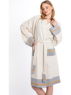 Sensomia Viola 100% Pamuklu Xl Beden Peştamal Bornoz Plaj Banyo Duş Deniz Havuz Bornozu