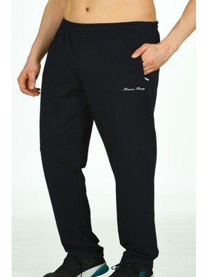 Marco Ferry Lacivert Erkek Iki Iplik Klasik Model Cepli Düz Paça Büyük Beden Eşofman Altı EDY0032