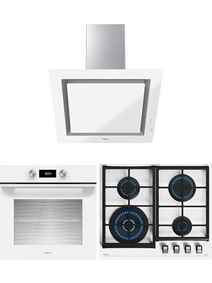 Teka - Urban White Ankastre Set - (Hlb 8400 Wh Fırın + Gzc 64320 Xbc Wh Ocak + Dlv 68660 Wh Davlumbaz ) - Beyaz - 20230022