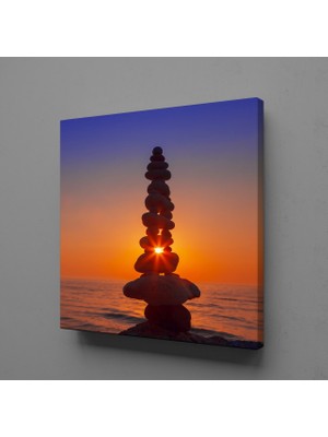 Technopa GÜN DOĞUŞU VE BATIŞI TAŞLAR KANVAS TABLO - 90x90cm