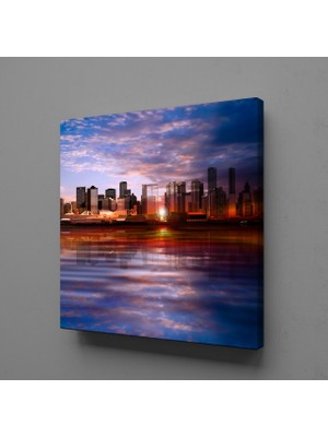 Technopa GÜN DOĞUŞU VE BATIŞI DENİZ KANVAS TABLO - 110x110cm